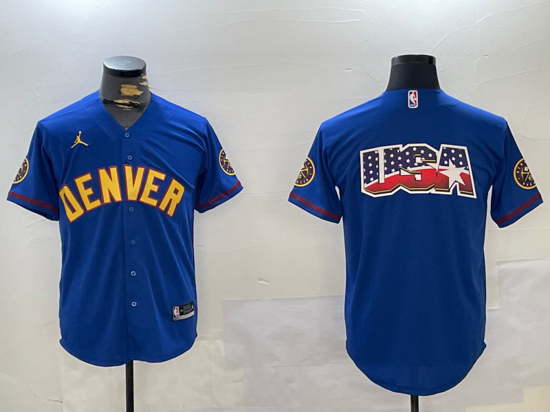 Men Denver Nuggets blank Blue Nike 2024 NBA Jersey->chicago bulls->NBA Jersey